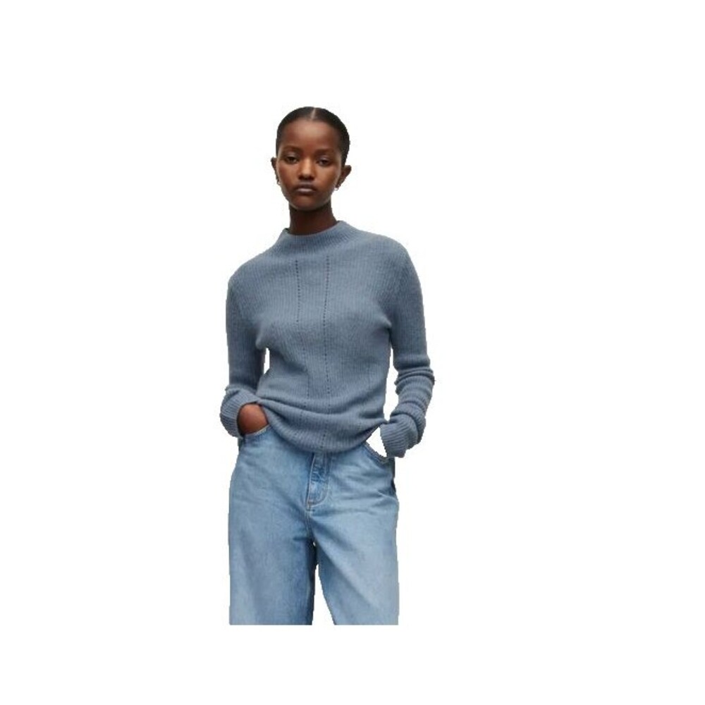 All Saints Alpaca Wool Blend Sweater Womens Medium Blue Rhoda Turtle Neck Ribbed